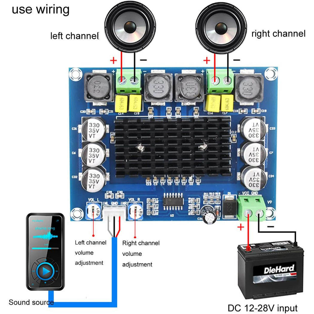 DC 12V 24V 120W*2 TPA3116 D2 D - Surround Sound Decoder review and price