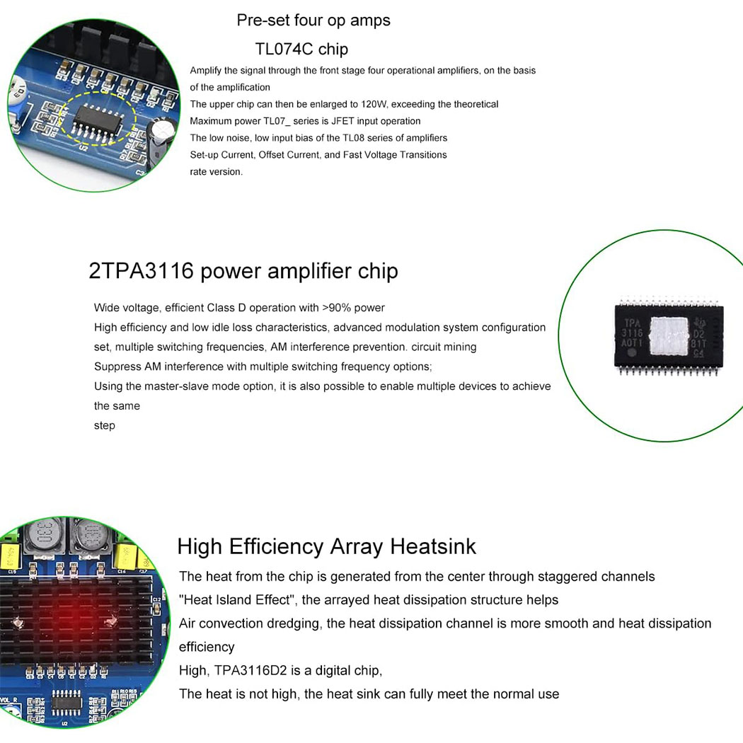 DC 12V 24V 120W*2 TPA3116 D2 D - Surround Sound Decoder review and price