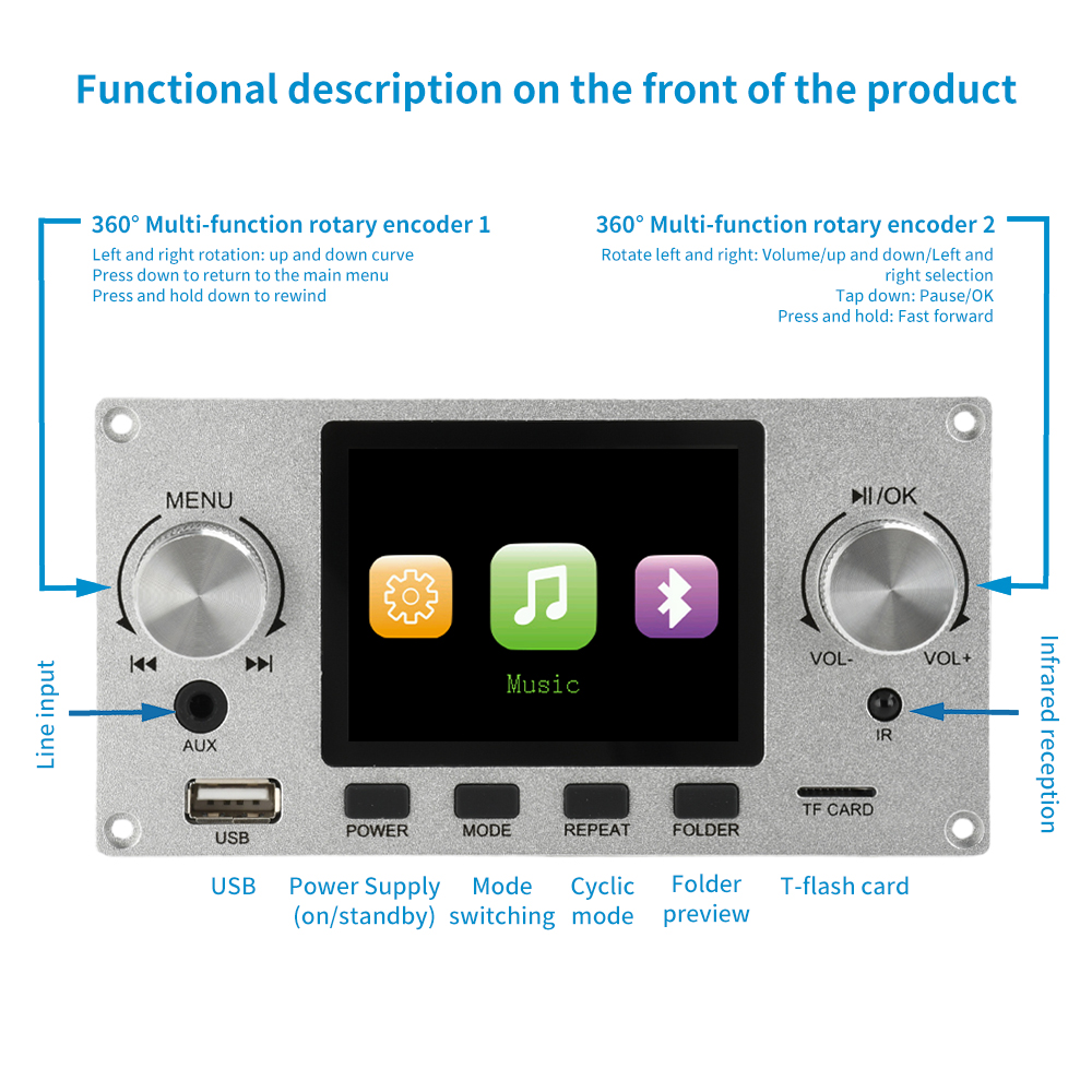 2.8 inch TFT Color Screen Blue - Surround Sound Decoder review and price