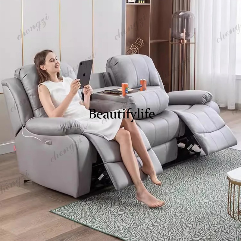 Genuine Leather Manual Electri - Home Cinema Couch review and price
