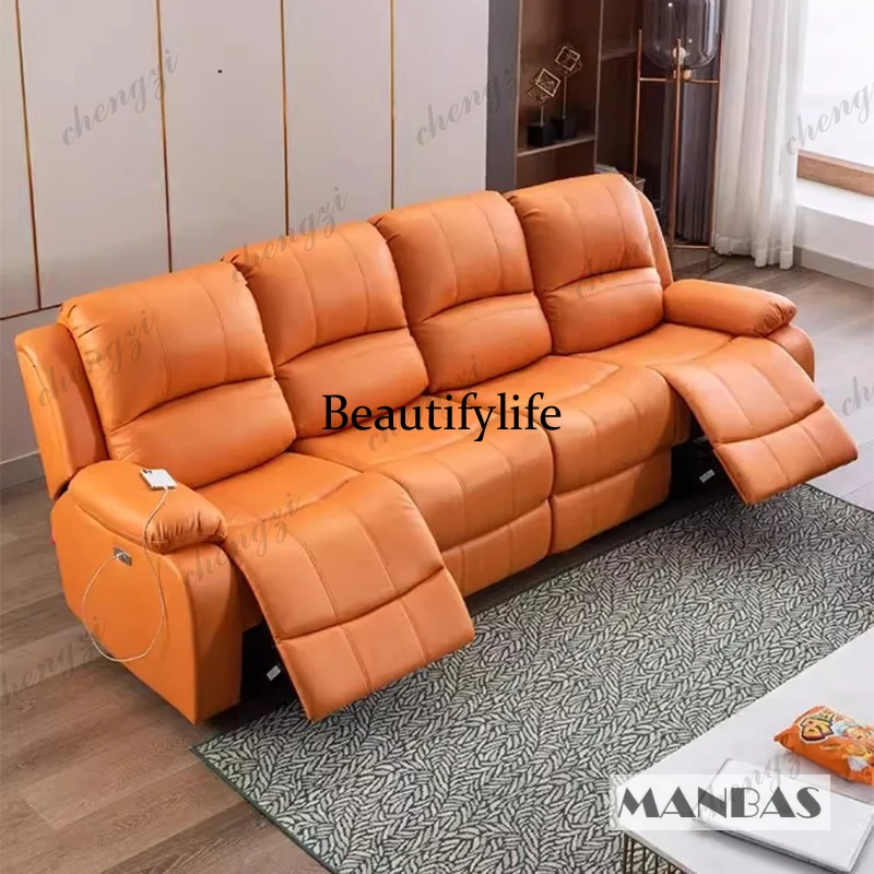 Genuine Leather Manual Electri - Home Cinema Couch review and price