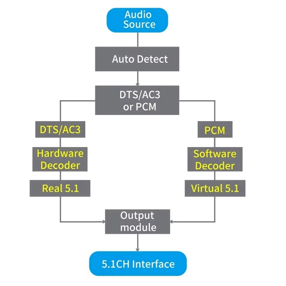 AU47-DAC651C 5.1 Audio Decoder - Surround Sound Decoder review and price