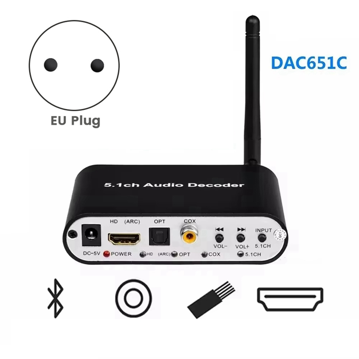 AU47-DAC651C 5.1 Audio Decoder - Surround Sound Decoder review and price