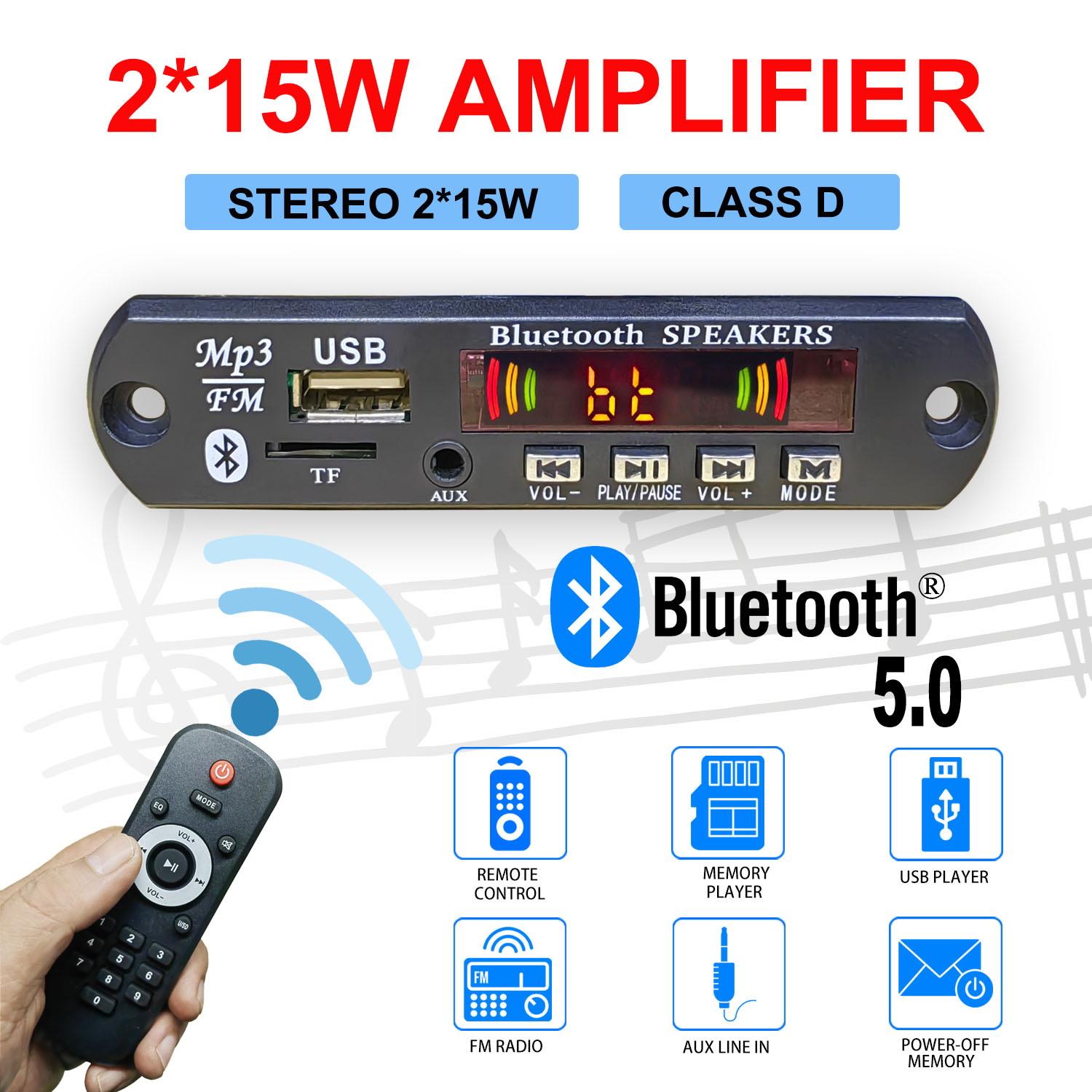 DC 5V-32V 30W Bluetooth5.0 Amp - Surround Sound Decoder review and price