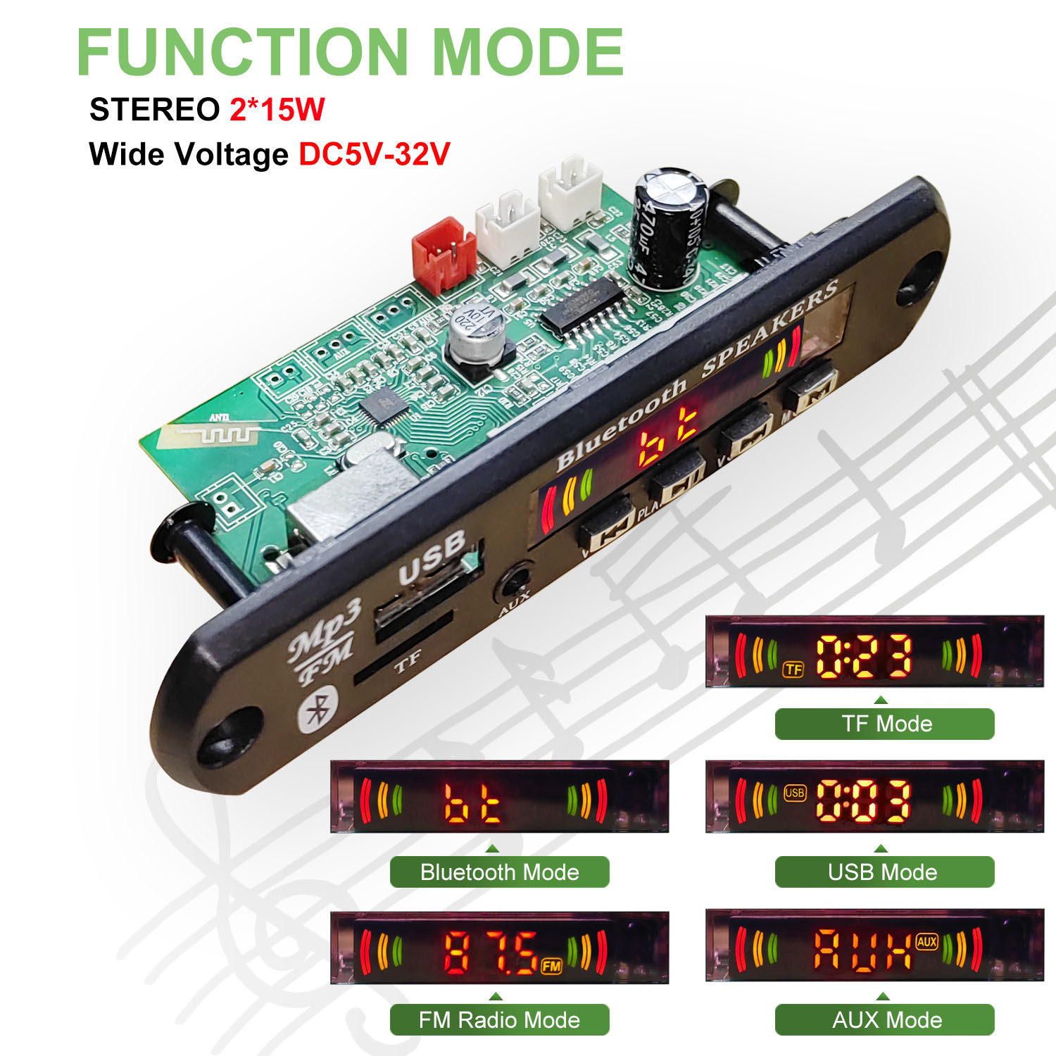 DC 5V-32V 30W Bluetooth5.0 Amp - Surround Sound Decoder review and price