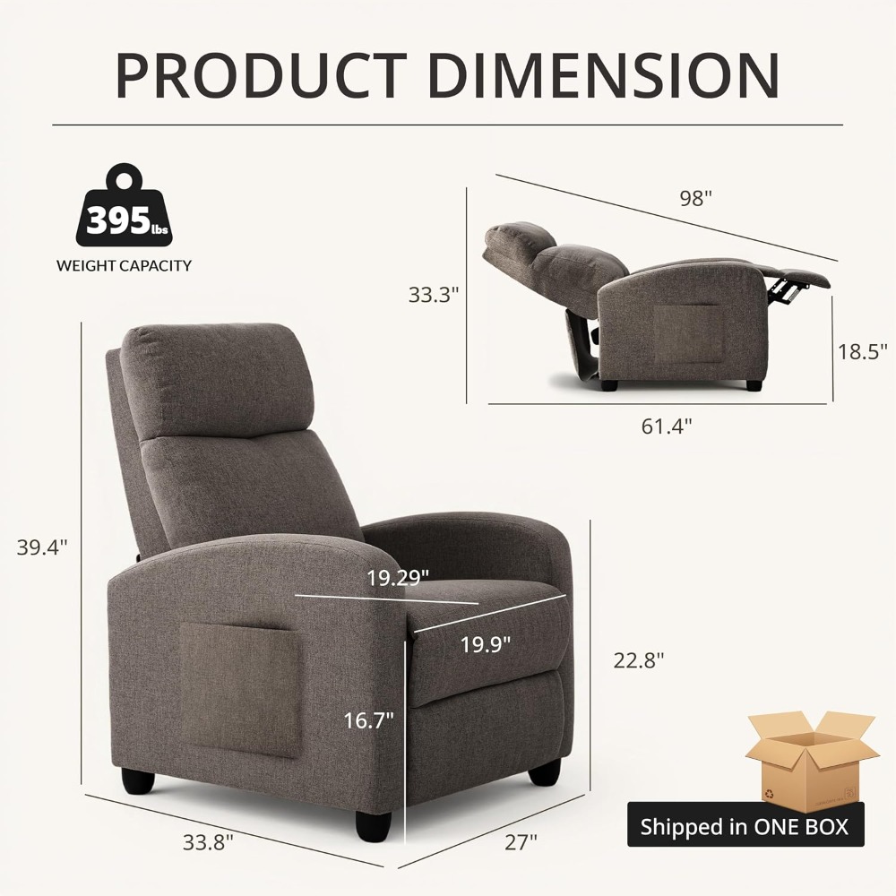 Modern Manual Push Back Reclin - Home Cinema Couch review and price